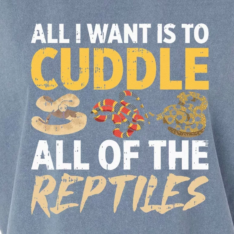 All I Want Is To Cuddle All These Reptiles Lover Garment-Dyed Women's Muscle Tee