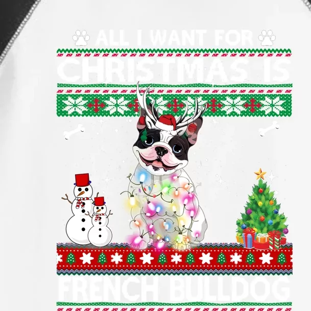 All I Want For Christmas Is French Bulldog Dog Xmas Funny Gift Toddler Fine Jersey T-Shirt