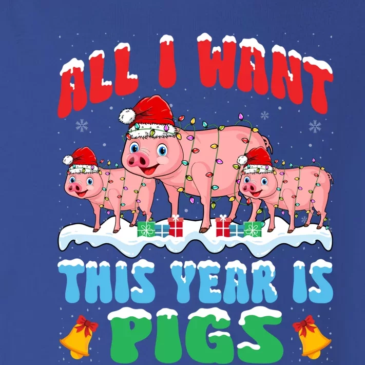 All I Want This Year Is Pig Wearing Christmas Hat Gift Toddler Long Sleeve Shirt