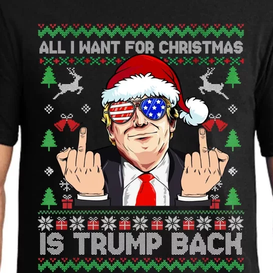 All I Want For Christmas Is Trump Back Santa Ugly Christmas Gift Pajama Set