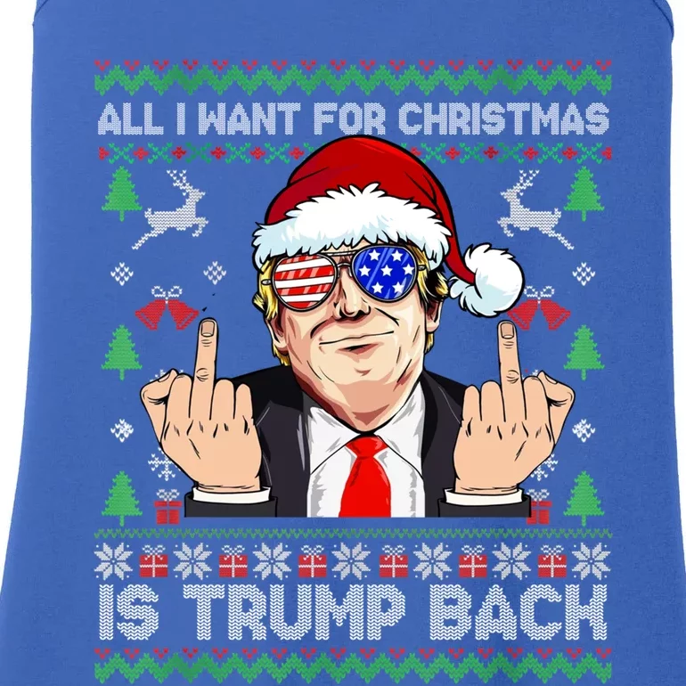 All I Want For Christmas Is Trump Back Santa Ugly Christmas Gift Ladies Essential Tank