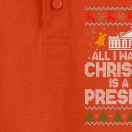 All I Want For Christmas Is A New President Ugly Christmas Sweater Dry Zone Grid Performance Polo