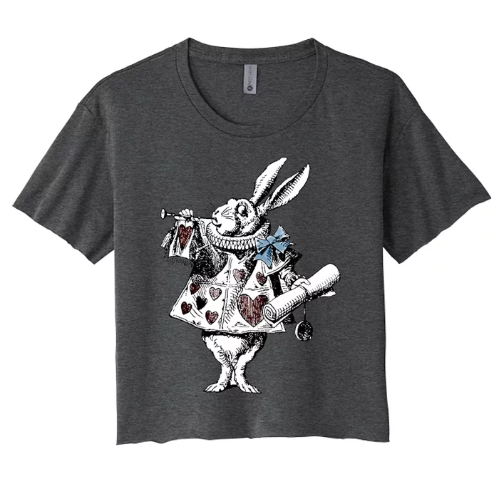 Alice In Wonderland White Rabbit Women's Crop Top Tee