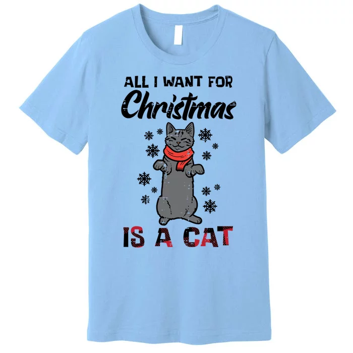 All I Want For Christmas Is Cat Xmas Gift Premium T-Shirt