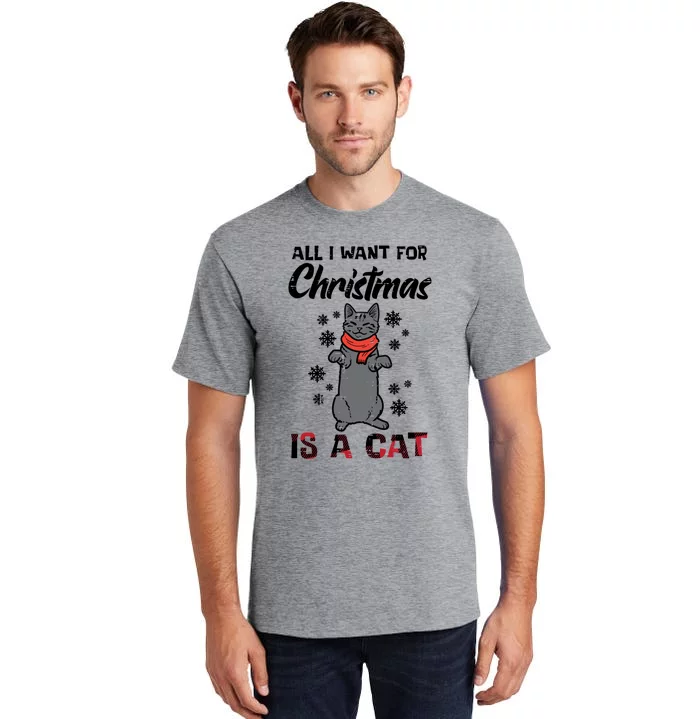 All I Want For Christmas Is Cat Xmas Gift Tall T-Shirt