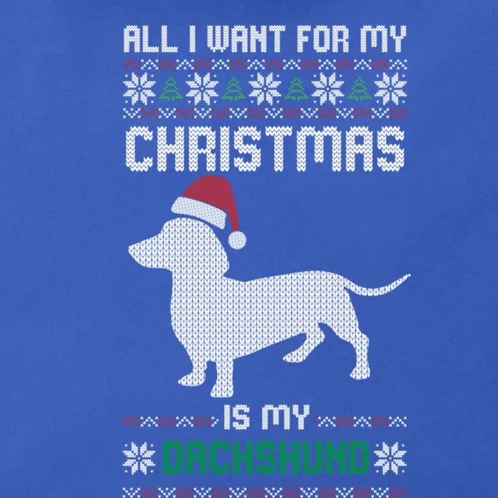 All I Want For My Christmas Dachshund Doxie Dog Ugly Xmas Pj Gift Zip Tote Bag