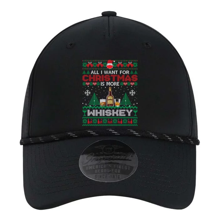 All I Want For Christmas Is More Whiskey Funny Ugly Sweater Funny Gift Performance The Dyno Cap