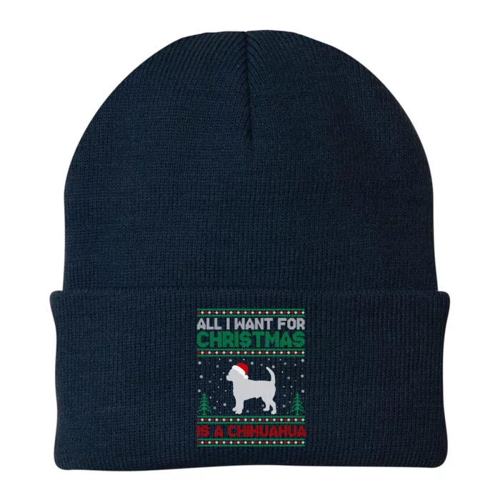 All I Want For Xmas Is A Chihuahua Dog Ugly Xmas Sweater Cool Gift Knit Cap Winter Beanie