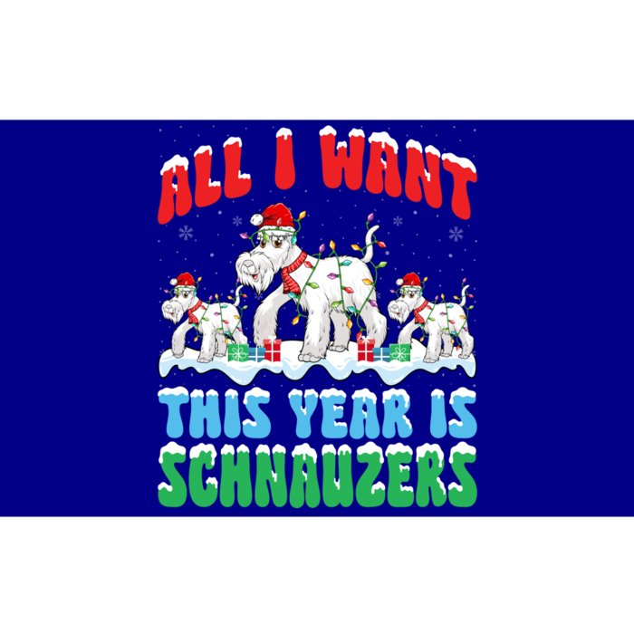 All I Want This Year Is Schnauzer Dog Wearing Christmas Hat Cute Gift Bumper Sticker