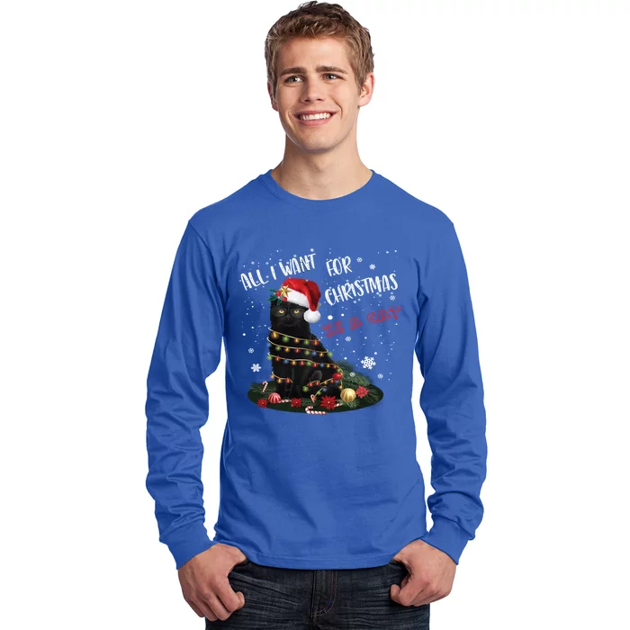 All I Want For Christmas Is A Cat Funny Xmas Gift 2020 Gift Long Sleeve Shirt