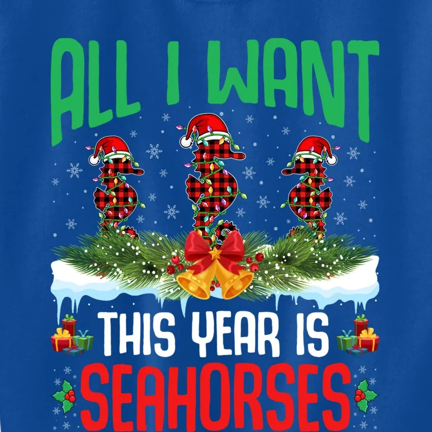 All I Want This Year Is Seahorses Wearing Hat Christmas Cool Gift Kids Sweatshirt