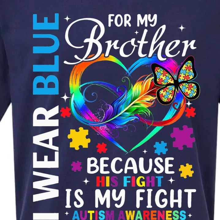 april I Wear Blue For My Brother Autism acceptance Sueded Cloud Jersey T-Shirt