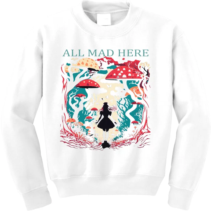 Alice In Wonderland All Mad Here Kids Sweatshirt