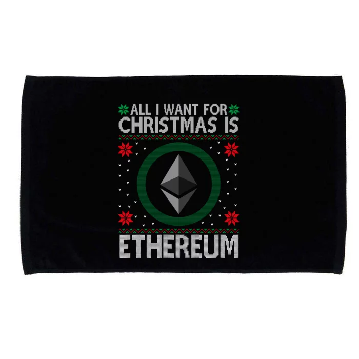 All I Want For Christmas Is Ethereum Crypto Holiday Microfiber Hand Towel