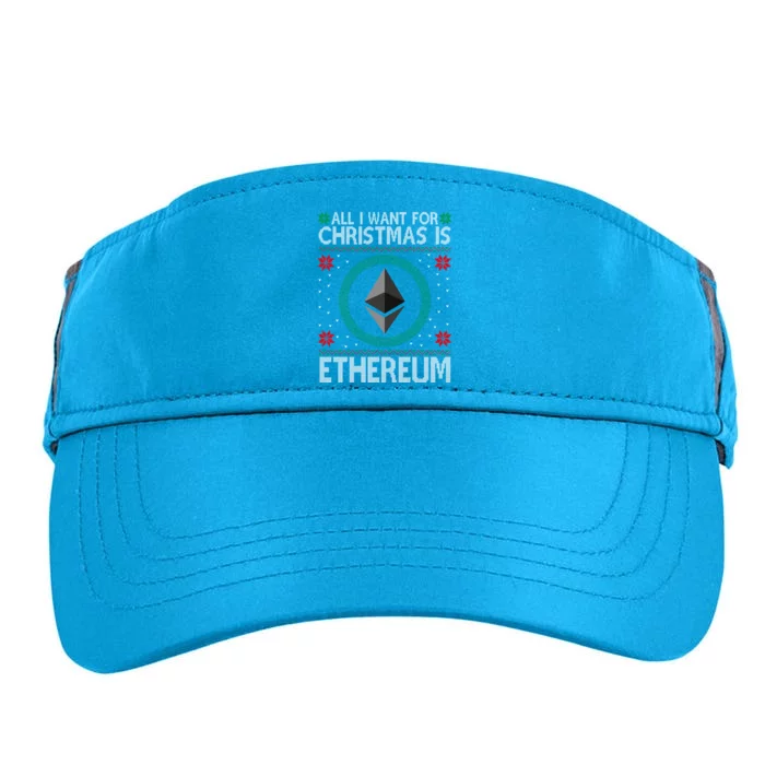 All I Want For Christmas Is Ethereum Crypto Holiday Adult Drive Performance Visor