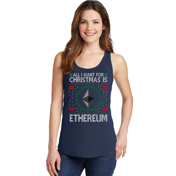 All I Want For Christmas Is Ethereum Crypto Holiday Ladies Essential Tank