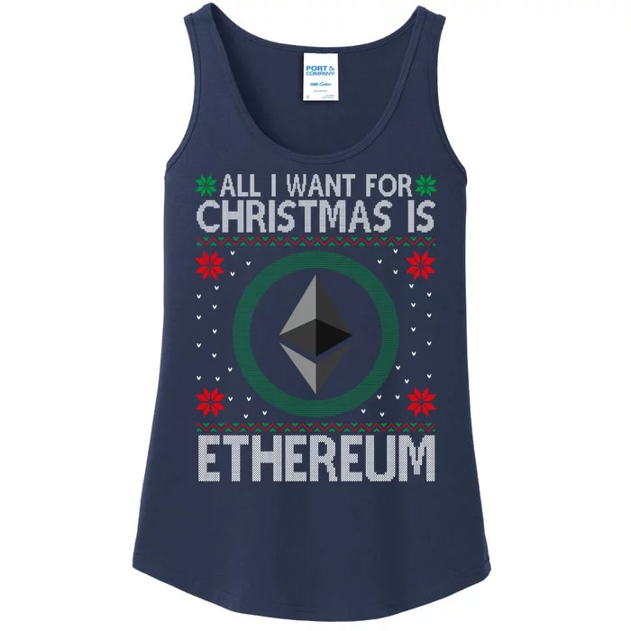 All I Want For Christmas Is Ethereum Crypto Holiday Ladies Essential Tank