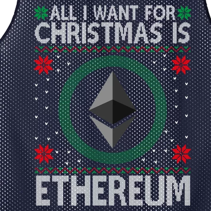 All I Want For Christmas Is Ethereum Crypto Holiday Mesh Reversible Basketball Jersey Tank