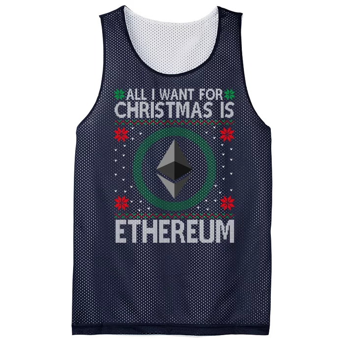 All I Want For Christmas Is Ethereum Crypto Holiday Mesh Reversible Basketball Jersey Tank