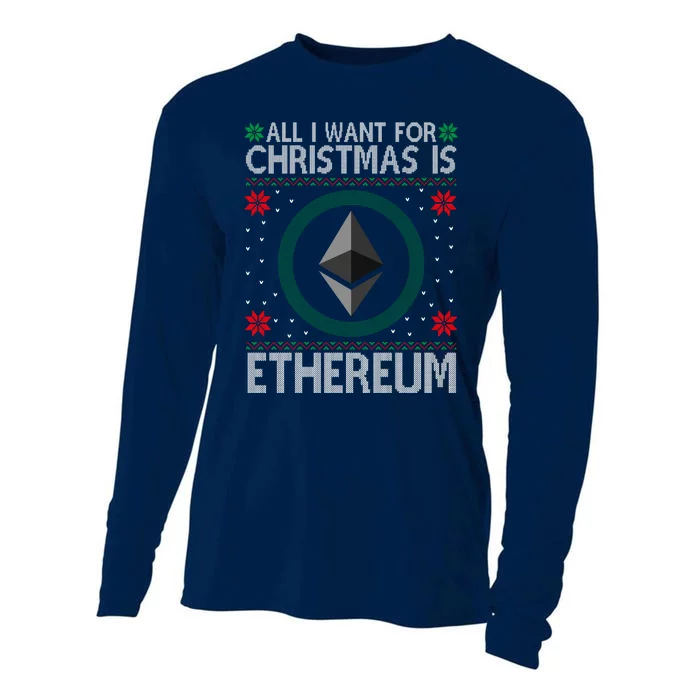 All I Want For Christmas Is Ethereum Crypto Holiday Cooling Performance Long Sleeve Crew