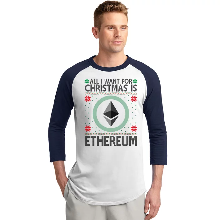 All I Want For Christmas Is Ethereum Crypto Holiday Baseball Sleeve Shirt