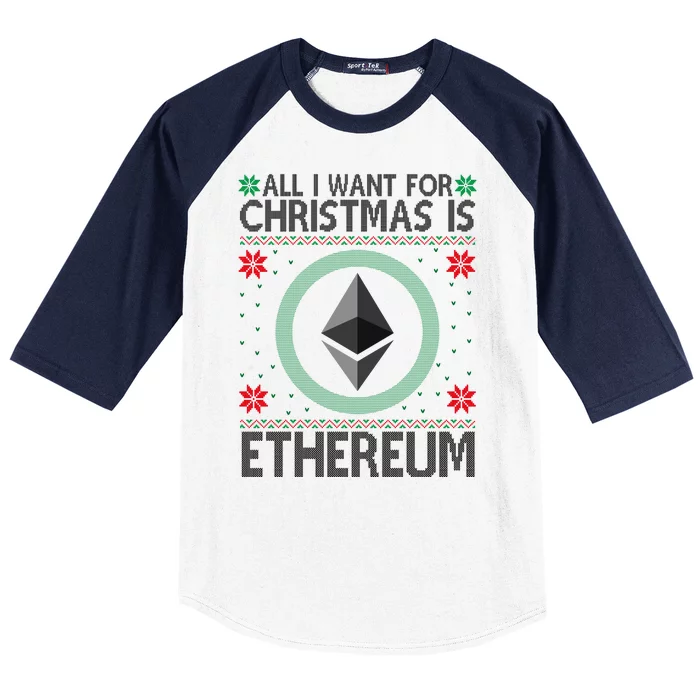 All I Want For Christmas Is Ethereum Crypto Holiday Baseball Sleeve Shirt