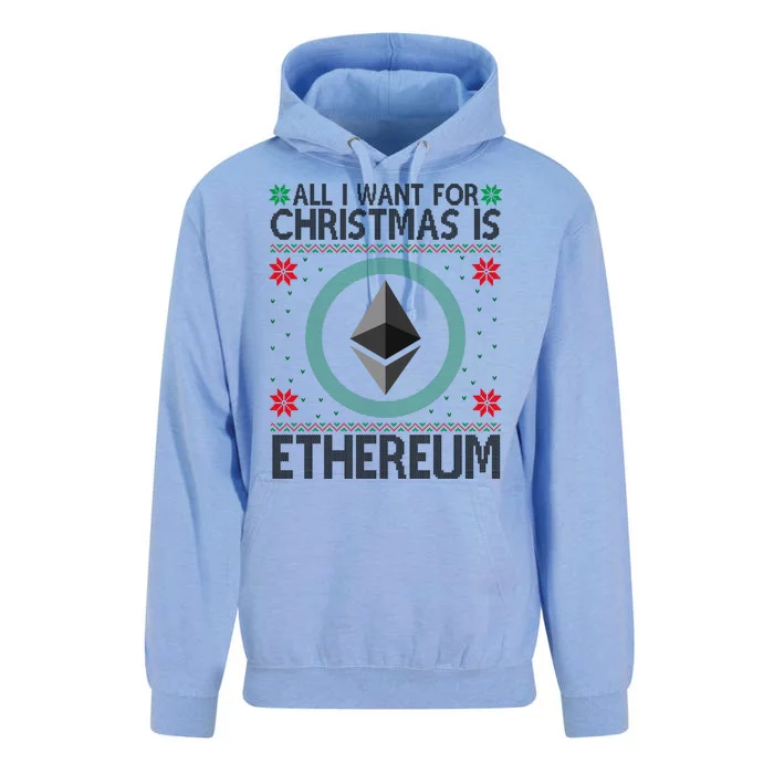 All I Want For Christmas Is Ethereum Crypto Holiday Unisex Surf Hoodie