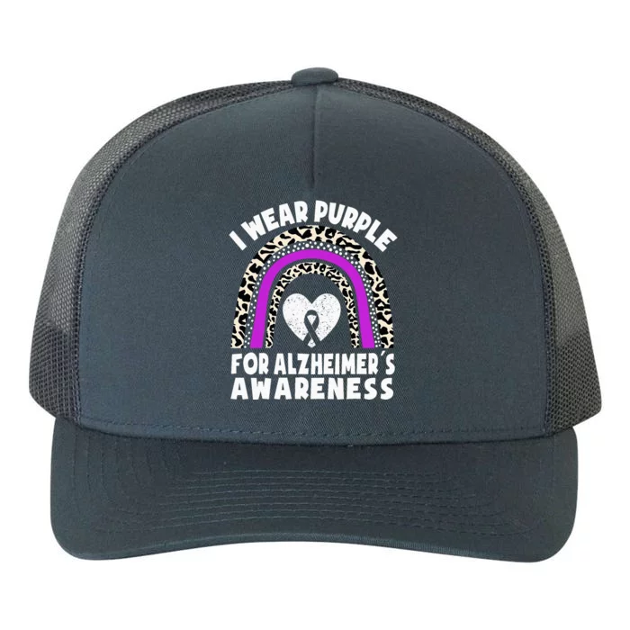 Alzheimers I Wear Purple For Alzheimer's Awareness Rainbow Yupoong Adult 5-Panel Trucker Hat