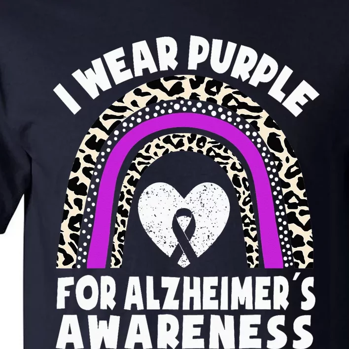 Alzheimers I Wear Purple For Alzheimer's Awareness Rainbow Tall T-Shirt