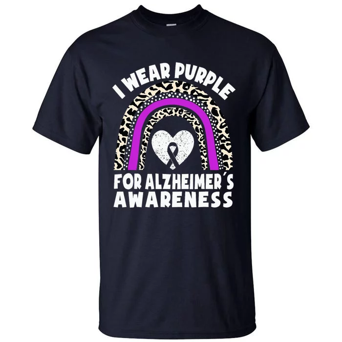 Alzheimers I Wear Purple For Alzheimer's Awareness Rainbow Tall T-Shirt