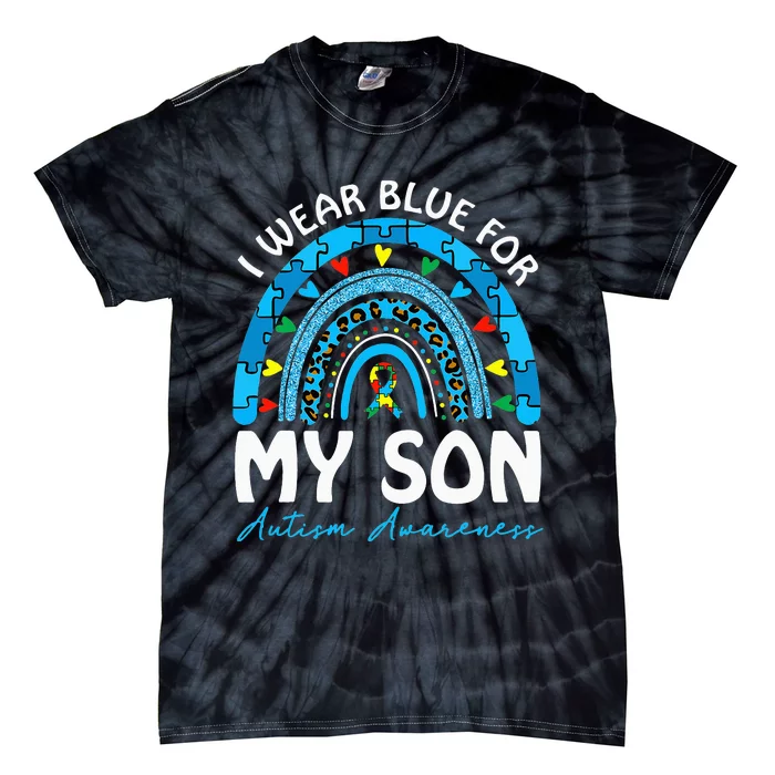 april I Wear Blue For My Son Autism Awareness Tie-Dye T-Shirt