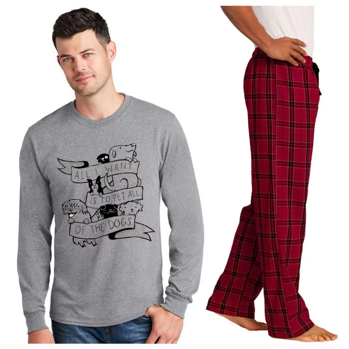 All I Want Is To Pet All Of The Dogs Long Sleeve Pajama Set