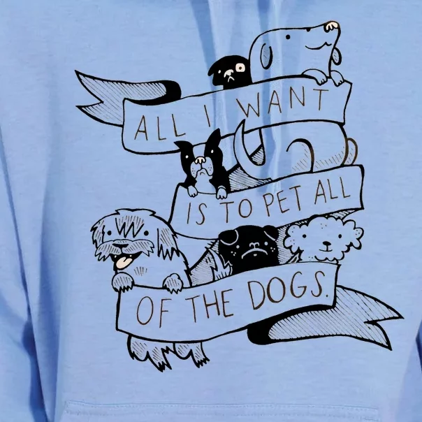 All I Want Is To Pet All Of The Dogs Unisex Surf Hoodie