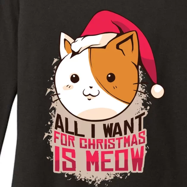 All I Want For Christmas Is Meow Funny Cat Gift Womens CVC Long Sleeve Shirt