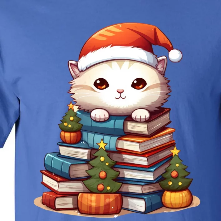 All I Want For Xmas Is Books And Cats Xmas Tree Pajama Holiday Cool Gift Tall T-Shirt