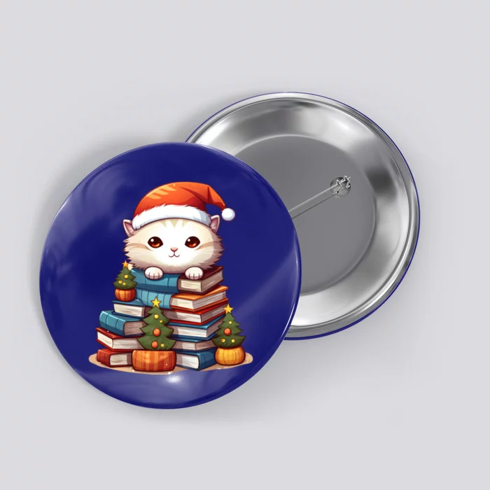 All I Want For Xmas Is Books And Cats Xmas Tree Pajama Holiday Cool Gift Button