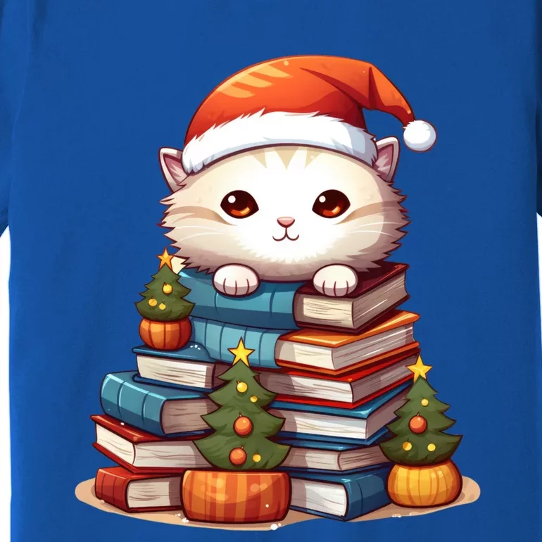 All I Want For Xmas Is Books And Cats Xmas Tree Pajama Holiday Cool Gift Premium T-Shirt