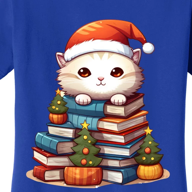 All I Want For Xmas Is Books And Cats Xmas Tree Pajama Holiday Cool Gift Women's T-Shirt