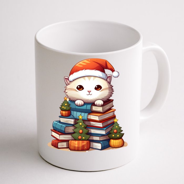 All I Want For Xmas Is Books And Cats Xmas Tree Pajama Holiday Cool Gift Front & Back Coffee Mug