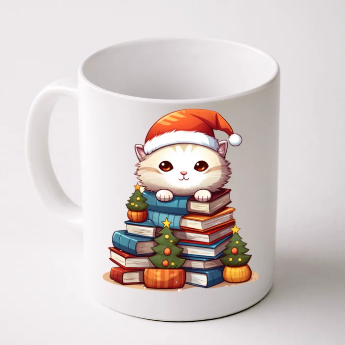 All I Want For Xmas Is Books And Cats Xmas Tree Pajama Holiday Cool Gift Front & Back Coffee Mug