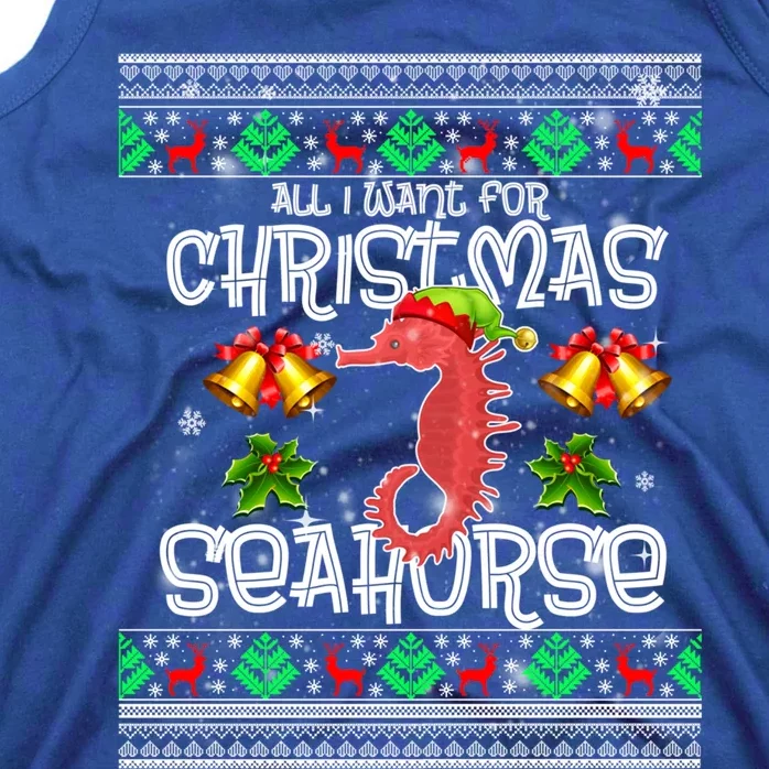 All I Want Is A Seahorse For Christmas Ugly Xmas Pajamas Funny Gift Tank Top