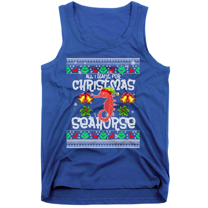 All I Want Is A Seahorse For Christmas Ugly Xmas Pajamas Funny Gift Tank Top