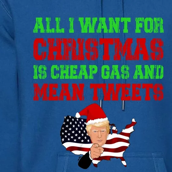 All I Want For Christmas Is Cheap Gas And Mean Tweets Trump Gift Premium Hoodie