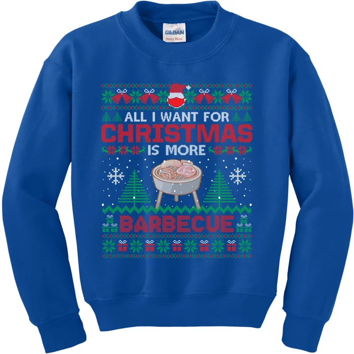 All I Want Is More Barbecue Bbq Christmas Pajama Party Meaningful Gift Kids Sweatshirt