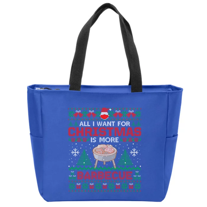 All I Want Is More Barbecue Bbq Christmas Pajama Party Meaningful Gift Zip Tote Bag