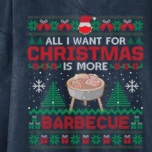 All I Want Is More Barbecue Bbq Christmas Pajama Party Meaningful Gift Hooded Wearable Blanket