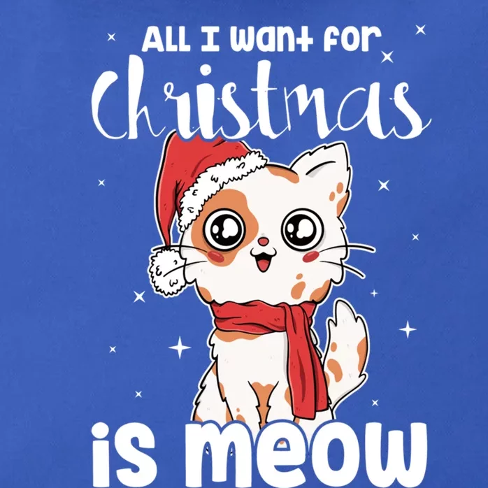 All I Want For Christmas Is Meow Xmas Cat Lovers Gift Zip Tote Bag