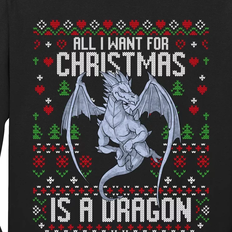 All I Want For Christmas Is A Dragon Ugly Xmas Sweater Long Sleeve Shirt