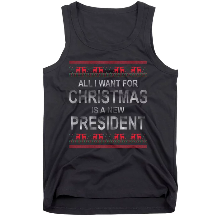 All I Want For Christmas Is A New President Ugly Christmas Tank Top