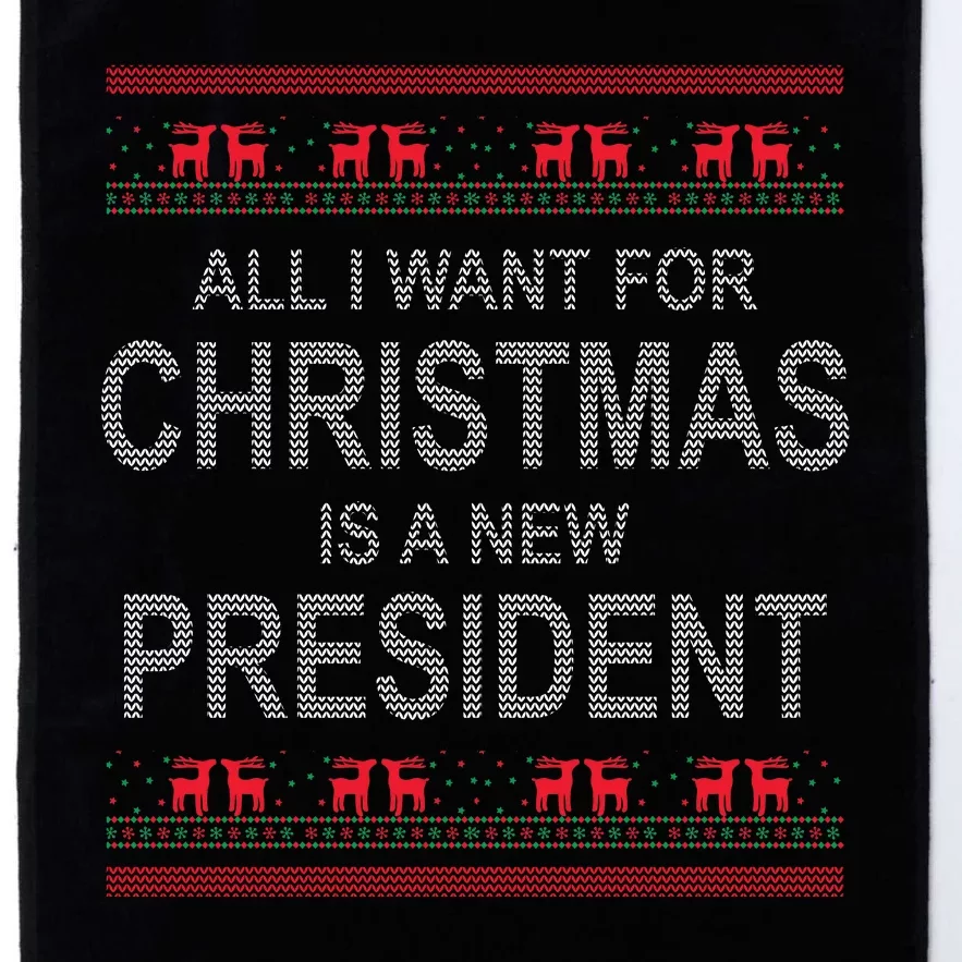 All I Want For Christmas Is A New President Ugly Christmas Platinum Collection Golf Towel